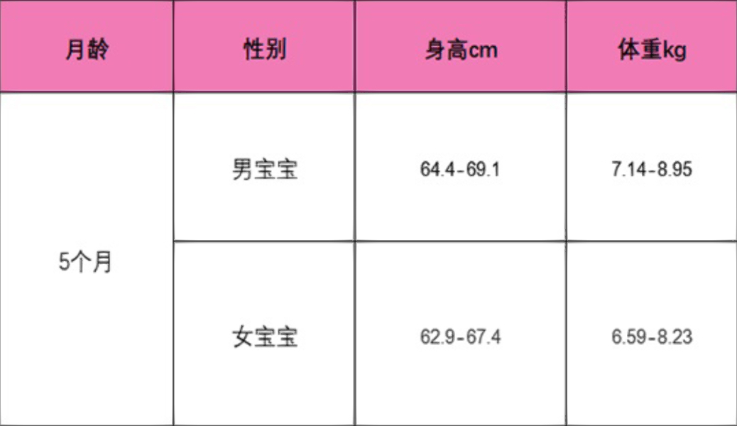 关于五个月男宝宝发育指标的研究与探讨